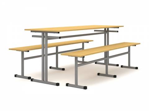 Стол обеденный с 2-я скамьями на 6 человек Лц.СТШС-6 Лц.СКШС-6 Лицей