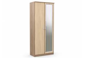 Шкаф 2-х створчатый Дуэт Люкс с зеркалом ясень шимо