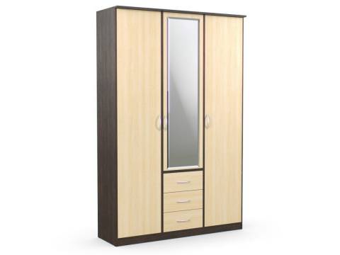 Шкаф комбинированный Дуэт Люкс с зеркалом Венге/Млечный Дуб