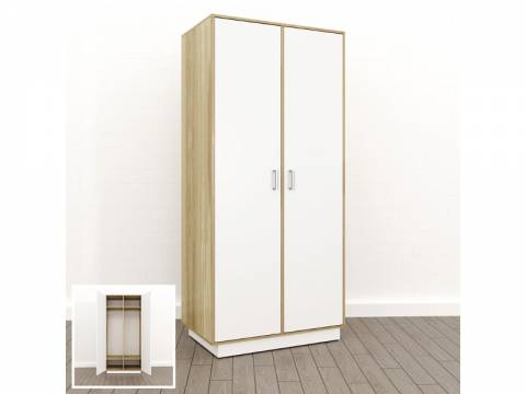 Шкаф глубокий для одежды (О-15) Eclectic lite Дуб рокпайл-белый