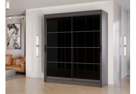 Шкаф-купе Гранд-1 2000 Графит-двери Лакобель черный