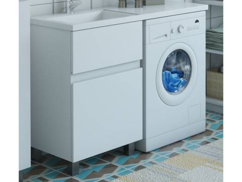 Тумба с раковиной Dallas Luxe 1500 напольная 2 ящика левая