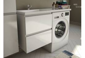 Тумба с раковиной Dallas Luxe 1300 навесная 2 ящика левая