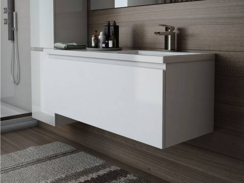 Тумба с раковиной справа Dallas Luxe 1100 навесная 1 длинный ящик