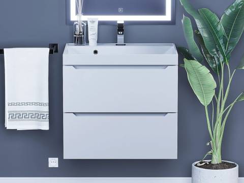 Тумба с раковиной Uperwood Tanos матовая белая 60 см