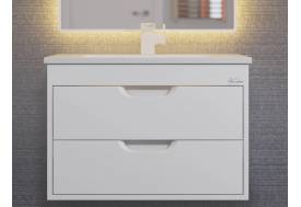 Тумба с раковиной Uperwood Modul матовая белая 65 см