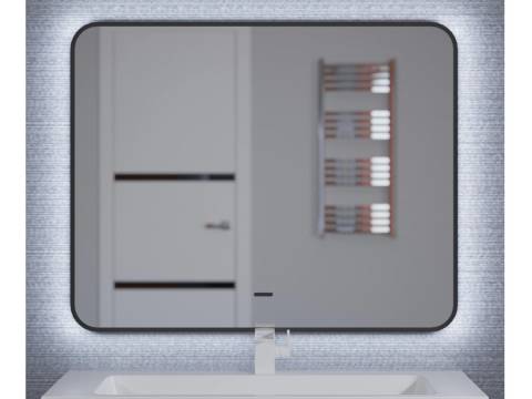 Зеркало Uperwood Modul черное холодная подсветка 100х80 см