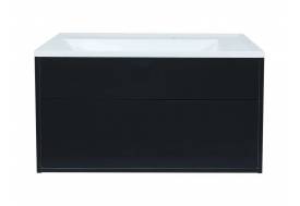 Тумба с раковиной Uperwood Lotus Premium черная 80 см