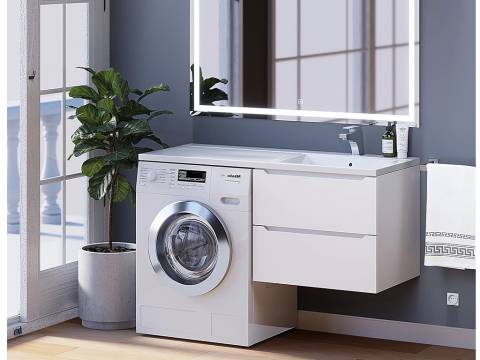 Тумба под стиральную машину Uperwood Tanos 60 см подвесная правая белый
