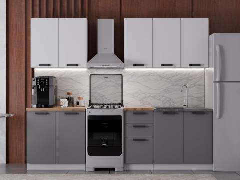 Кухня Фортуна 2000 мм Белый/Графит