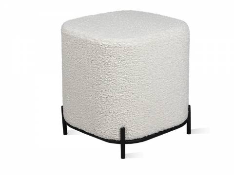 Пуф Ника Текстиль BRAVO snow (белый букле)