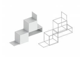 Полка универсальная 2-створки Вита белый лофт