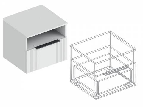 Тумба Вита прикроватная белый лофт