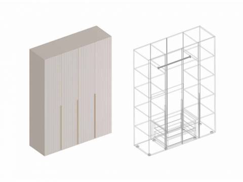 Шкаф Тефия 4-створки для одежды 1600
