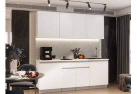 Кухонный гарнитур Гретта В2 ЛДСП 2000 мм Белый