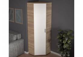 Шкаф угловой со штангой и полками арт. 522 дуб сонома/белый