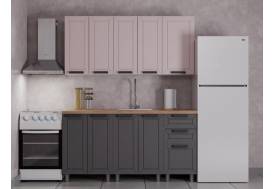 Кухонный гарнитур Лилия 1600 мм Кашемир/Сталь