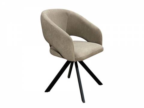 Стул Мартин 360 поворотный велюр brendy latte-каркас металл черный