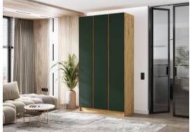 Шкаф трехстворчатый Келвин (1200) Изумрудный, Дуб крафт-вставка дуб крафт