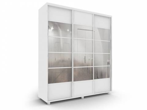 Шкаф-купе Стильный ОС 24-6-222 трехдверный белый