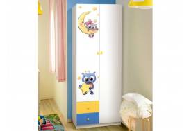 Шкаф двухдверный с ящиками и фотопечатью Совята 2.1