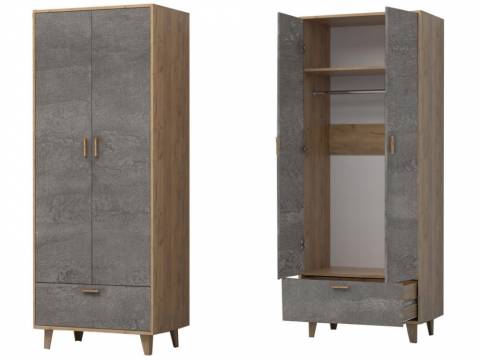 Шкаф Эго ШК-1 камень темный на ножках