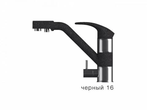 Смеситель для кухни Дуо Polygran Черный 16