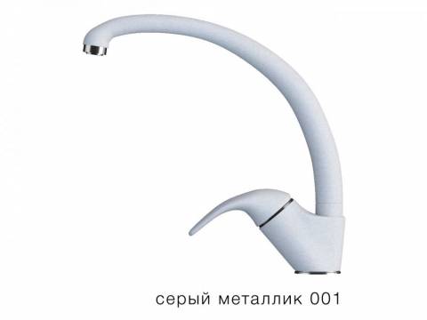 Смеситель для кухни высокий Эко Tolero Серый металлик 001