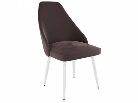 Стул Милан велюр кофе ножки белые